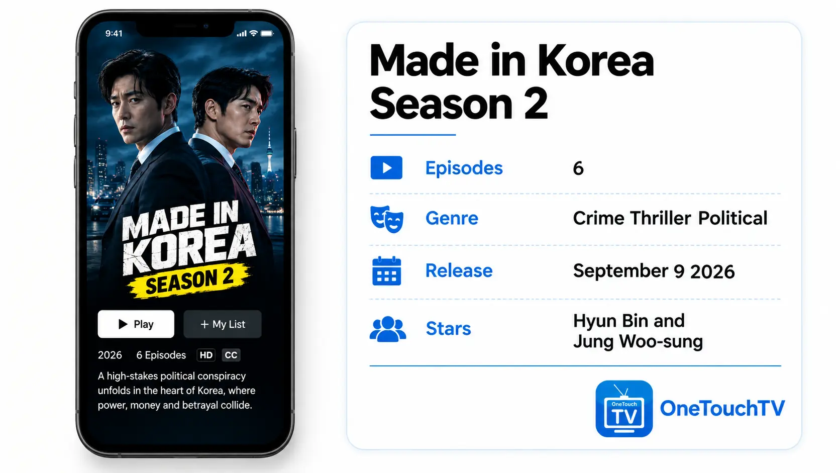 Made in Korea Season 2 Episode Schedule and Cast on OneTouchTV